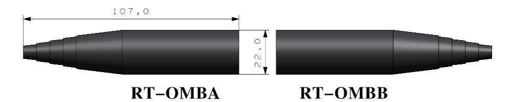RT-OMBA / RT-OMBB — dimensional drawing