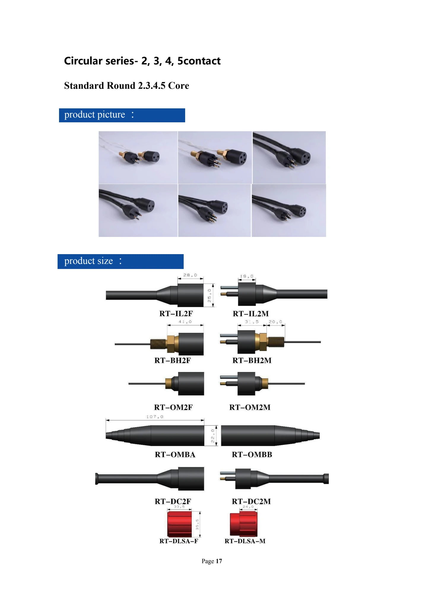 Original specifications and drawings — 2 / 3 / 4 / 5 contacts · 20