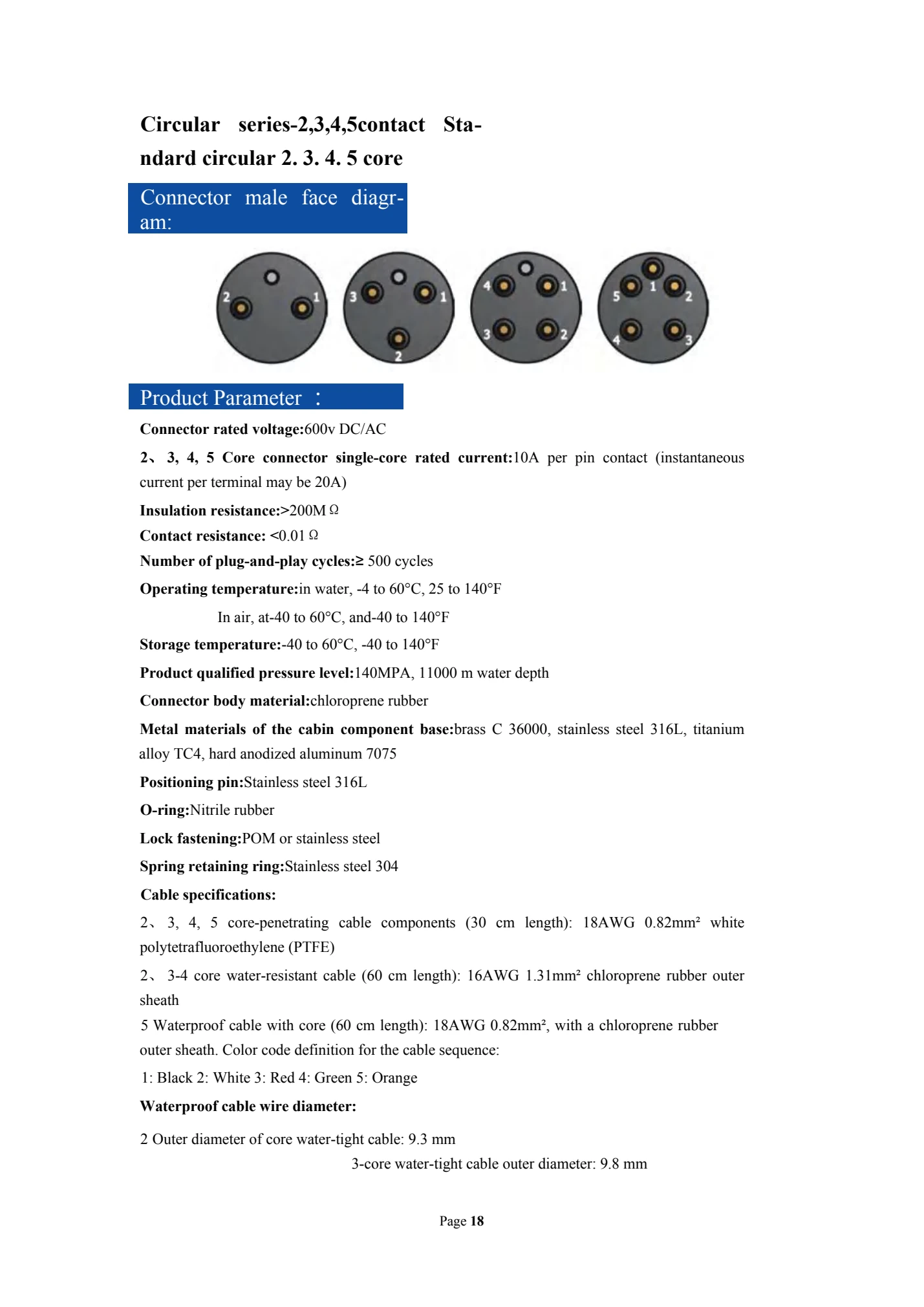 Original specifications and drawings — 2 / 3 / 4 / 5 contacts · 21